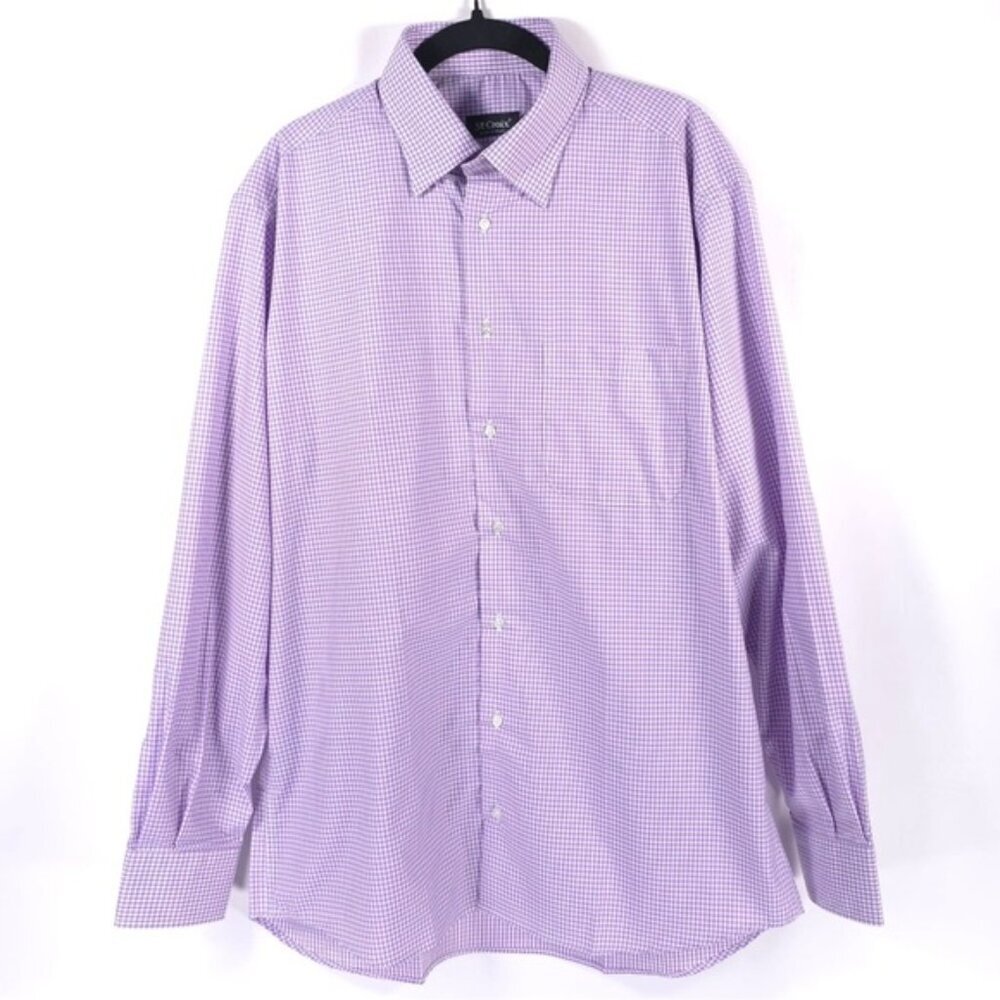 St.‎ Croix ITALY🇮🇹MADE Long Sleeve Gingham Button Up Shirt 100% Cotton LARGE